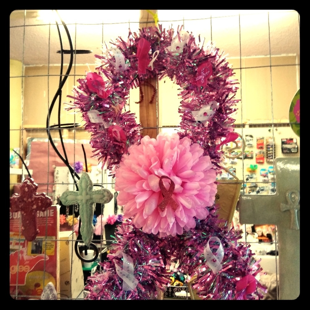 Cancer ribbon decor